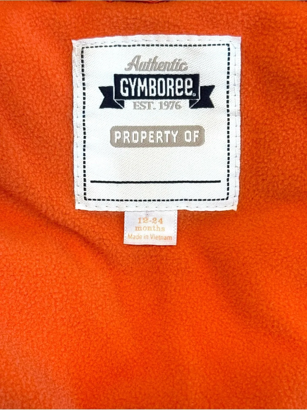 Gymboree Orange Puffer Vest with Navy Corduroy Trim | 12-24 Months | EUC